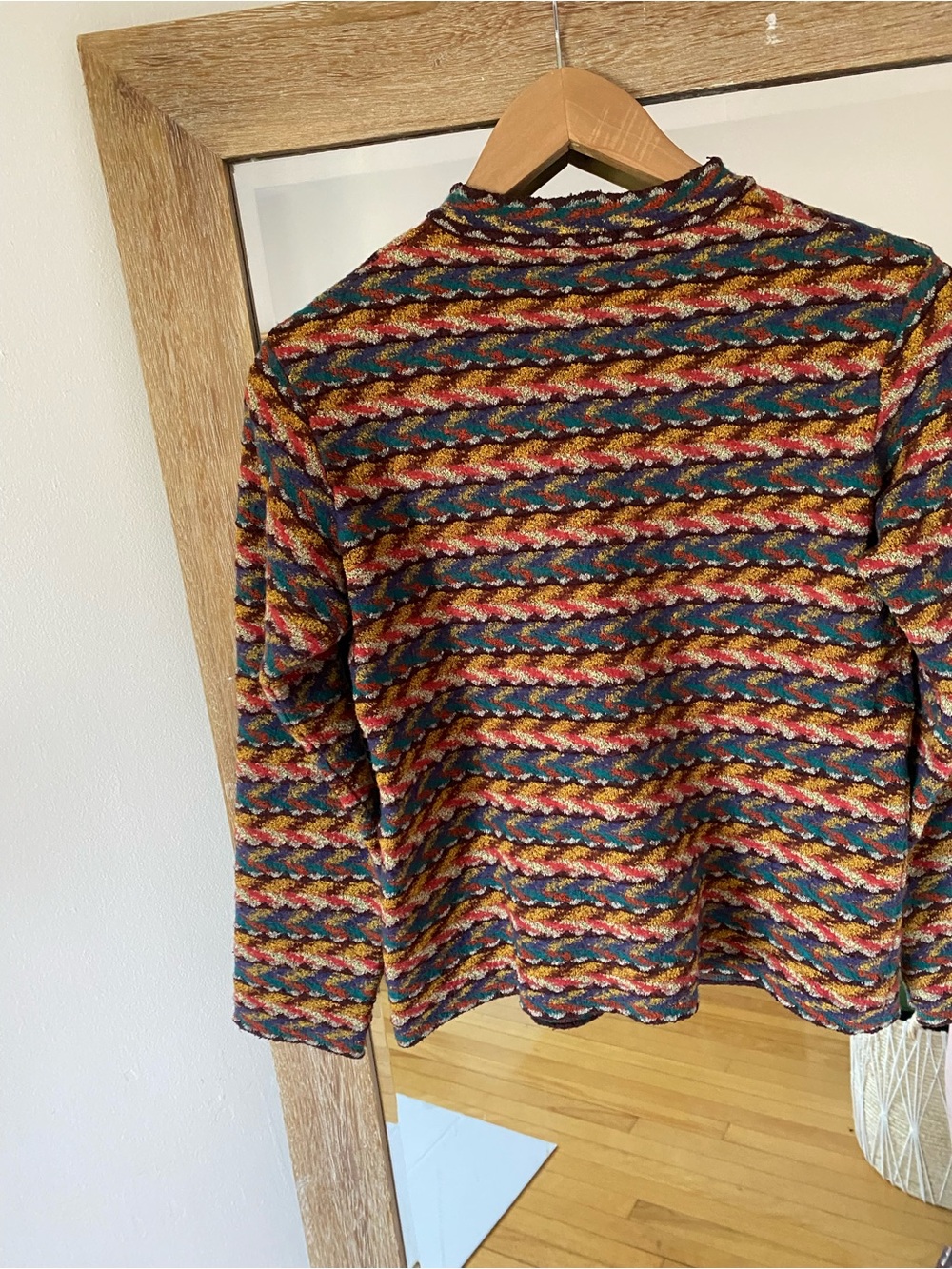 Vintage 90s Missoni Sport Multicolor Wave-Pattern Crewneck Cropped Boxy Sweater - Picture 13 of 14